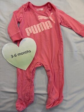 Puma - long sleeve footed jumpsuit/romper/sleeper. Size 3-6 months